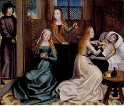 Master of the Legend of St. Lucy De liefdadigheid van de H. Nicolaas als jongeman. oil painting reproduction